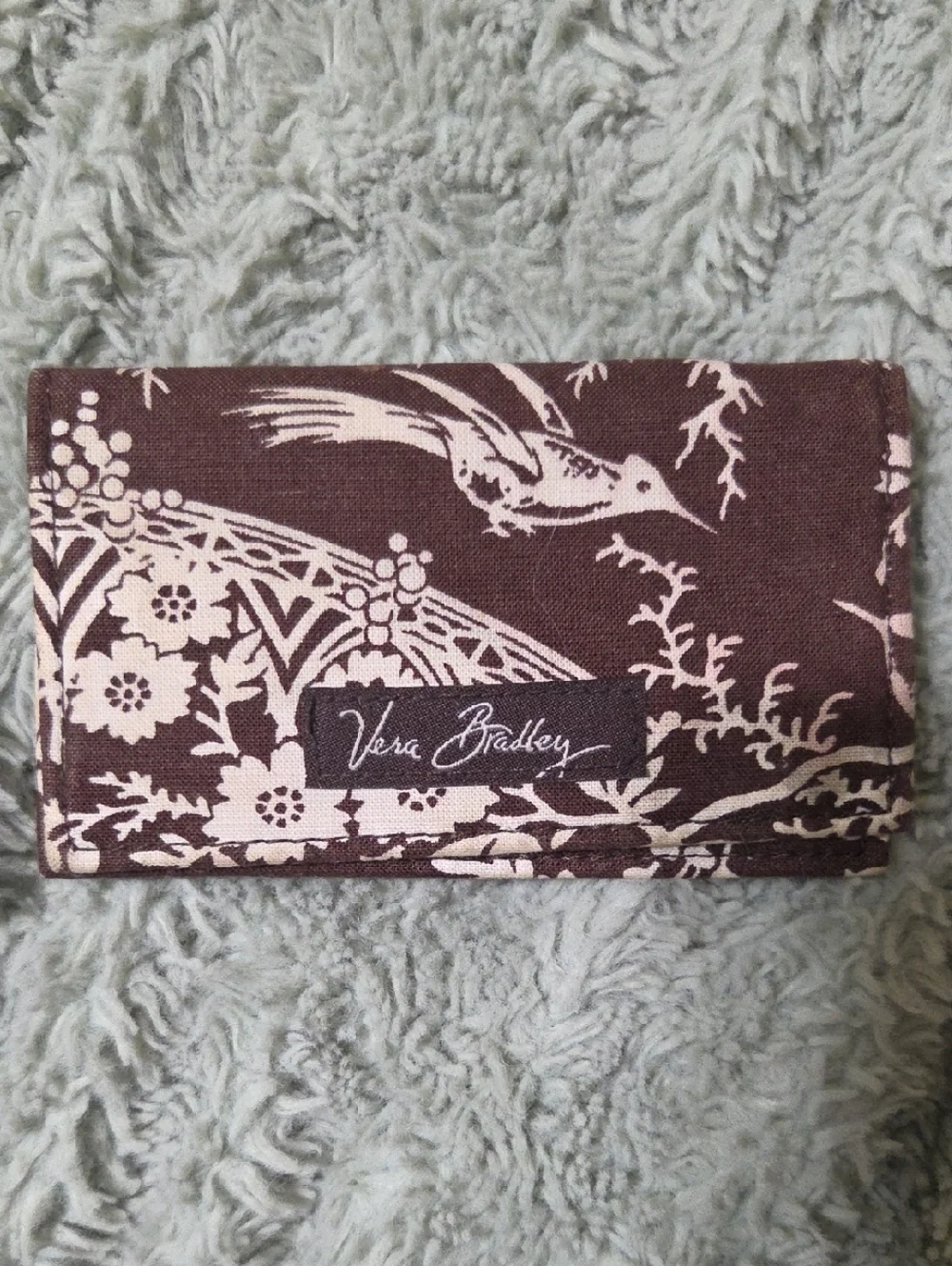 Vera Bradley Chocolate and Cream Bird & Floral Wallet - Picture 1 of 9
